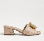 Load image into Gallery viewer, The Flower Raffia Slide Sandal in Natural
