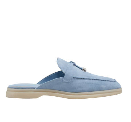 The Unlined Gum Sole Loafer Mule in Sky