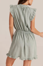 Load image into Gallery viewer, The Tencel Smock Mini Dress in Oasis Green
