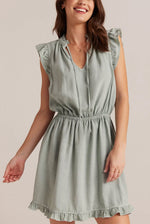 Load image into Gallery viewer, The Tencel Smock Mini Dress in Oasis Green
