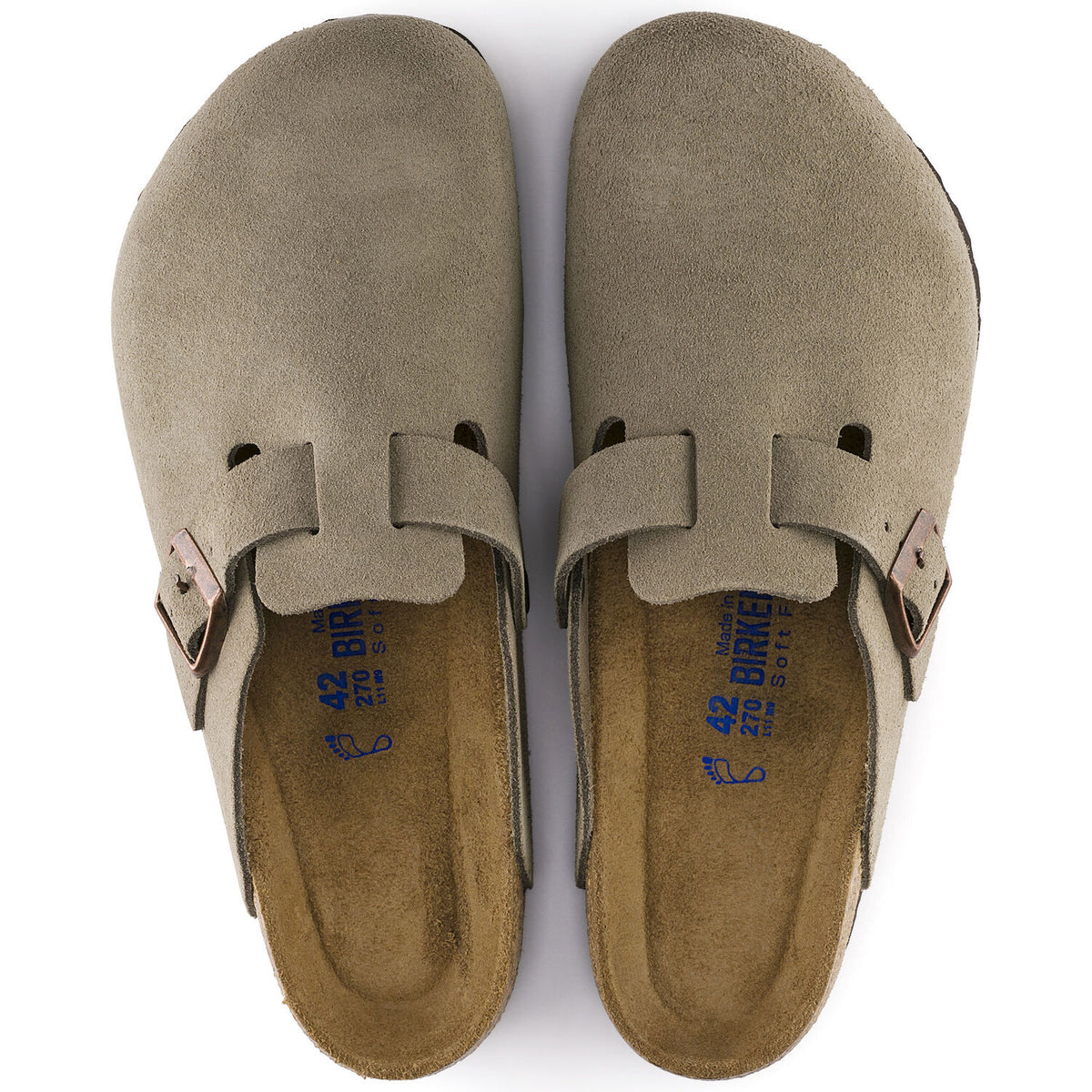 BIRKENSTOCK BOSTON BS-1038-2 グベージュ 38 Boston Soft Footbed Suede Leather in Color Taupe