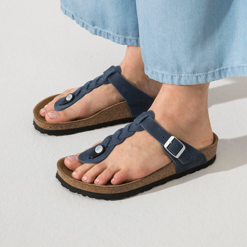 Gizeh Braid-The Birkenstock Braided Thong in Navy