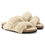 Load image into Gallery viewer, Arizona Big Buckle Shearling - The Birkenstock Signature Double Band Sandal in Eggshell
