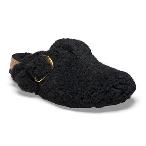 Boston Big Buckle Shearling - The Birkenstock Teddy Bear Clog in Black