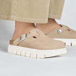 Load image into Gallery viewer, Boston Chunky - The Birkenstock Clog with Rubber Sole in Warm Sand
