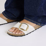 Load image into Gallery viewer, Madrid Hammered Buckle - The Premier Birkenstock Sandal in Antique White
