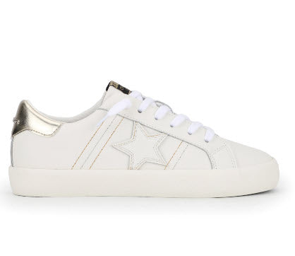 The Star Lace Sneaker With Metallic Stitch in White