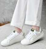 Load image into Gallery viewer, The Star Lace Sneaker With Metallic Stitch in White
