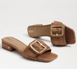 Load image into Gallery viewer, The Raffia Sandal with Beaded Buckle in Cuoio
