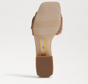 The Raffia Sandal with Beaded Buckle in Cuoio