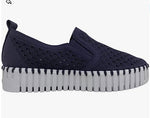 Load image into Gallery viewer, Tulip 141 - The Platform Perforated Slip On in Navy
