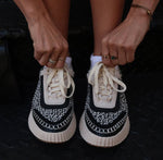 Load image into Gallery viewer, The Crochet Sneaker in White Black
