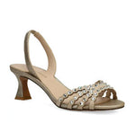 Load image into Gallery viewer, The Crystal Halter Sling Sandal in Platinum
