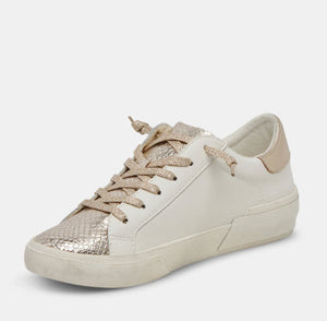 The Gold Lace Sneaker in White Gold
