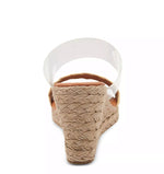 Load image into Gallery viewer, The Raffia &amp; Vinyl Band Mid Espadrille in Beige Clear
