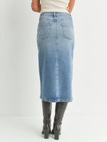 Load image into Gallery viewer, The Utility Pocket Midi Skirt in Medium Denim

