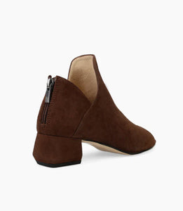 The Open Toe Bootie in Chocolate