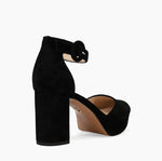 Load image into Gallery viewer, The Platform Pump with Ankle Strap in Black
