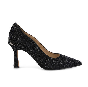 The Stone Embellished Pump in Black