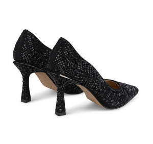 The Stone Embellished Pump in Black