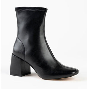 The Vegan Stretch Ankle Bootie in Black