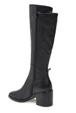 Load image into Gallery viewer, The Tall Stretch Leather Boot in Black
