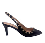 Load image into Gallery viewer, The Pyramid Stud Slingback Pump in Black
