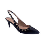 Load image into Gallery viewer, The Pyramid Stud Slingback Pump in Black
