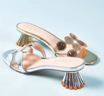 Load image into Gallery viewer, The Circle Slide on Sculpted Heel in Gold
