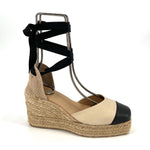 Load image into Gallery viewer, The Cap Toe Espadrille in Black Beige
