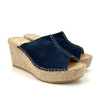 Load image into Gallery viewer, The Center Seam Espadrille Slide Sandal in Navy

