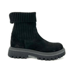 Load image into Gallery viewer, The Sweater Knit Elastic Shaft Bootie in Black
