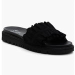 Load image into Gallery viewer, The Ruffle Comfort Slide Sandal in Black
