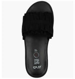 Load image into Gallery viewer, The Ruffle Comfort Slide Sandal in Black
