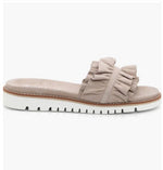 Load image into Gallery viewer, The Ruffle Comfort Slide Sandal in Sand
