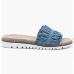 Load image into Gallery viewer, The Ruffle Comfort Slide Sandal in Cool Blue
