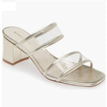 Load image into Gallery viewer, The Vinyl Dual Band Sandal in Gold
