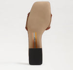 Load image into Gallery viewer, The Raffia &amp; Leather Signature Block Heel Slide in Cognac
