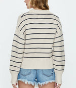 Load image into Gallery viewer, The Stripe V-Neck Shaker in Dove Navy
