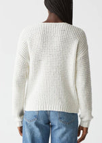 Load image into Gallery viewer, The Waffle V-Neck Sweater in Chalk
