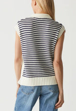 Load image into Gallery viewer, The Sleevles Collared Vest in Nocturnal Stripe
