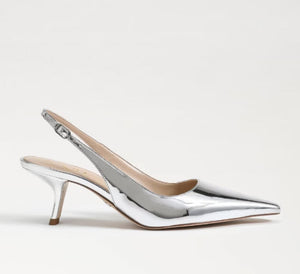 The Sling Back Pointed Pump in Silver