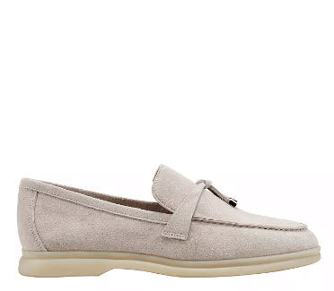 The Unlined Gum Sole Loafer in Taupe