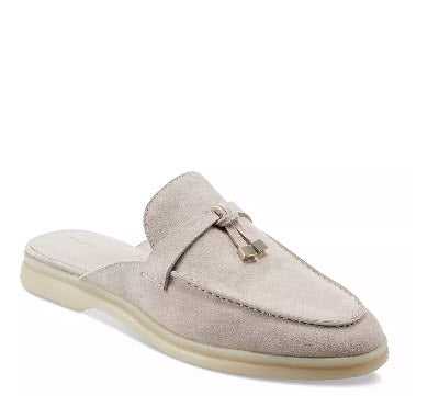 The Unlined Gum Sole Loafer Mule in Taupe