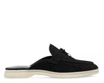 Load image into Gallery viewer, The Unlined Gum Sole Loafer Mule in Black
