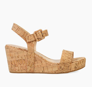 The Cork Wedge Sandal in Natural