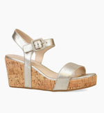 Load image into Gallery viewer, The Cork Wedge Sandal in Platino

