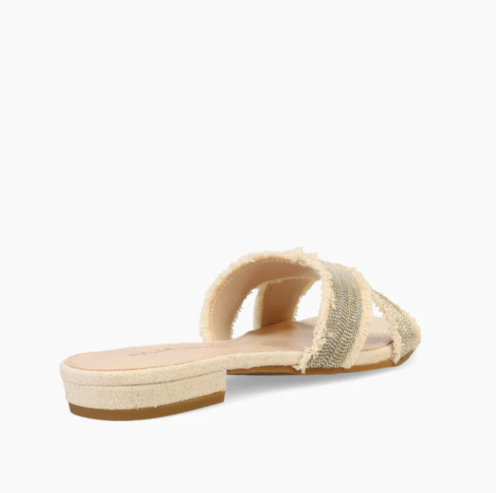 The Frayed Edge X Band Chain Sandal in Natural