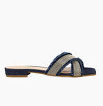 Load image into Gallery viewer, The Frayed Edge X Band Chain Sandal in Indigo
