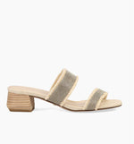 Load image into Gallery viewer, The Frayed Edge Dual Band Chain Sandal in Natural
